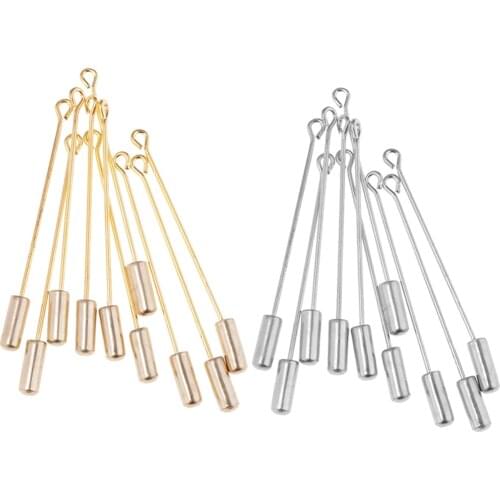 MagiDeal 20pcs Stainless Steel Long Needle Stick DIY Scarf Collar Lapel Pin Findings