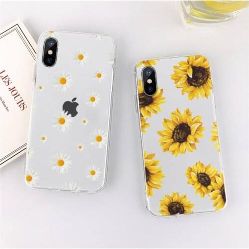 Summer daisy flowers Phone Case cover shell funda Transparent for iPhone 11 12 mini pro XS MAX 8 7 6 6S Plus X 5S SE 2020 XR