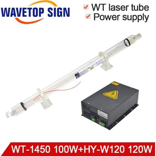 Co2 Laser Tube WT1450 100W + Laser Power Supply HY-W120 100-120W or MYJG 100W use for Co2 Laser Cutting and Engraving Machine