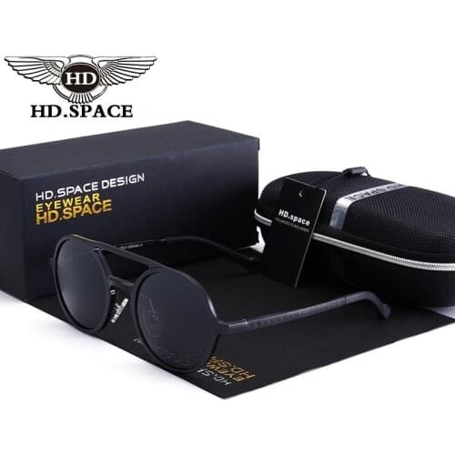 HD Brand Designer Men Polarized Sunglasses Al Mg Round Eyewear Unique Women Elegant Oculos De Sol Classic UV Driving Gafas LD124