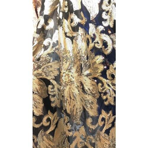 Classic YG-582 african french lace fabric with sequins african tulle lace fabric