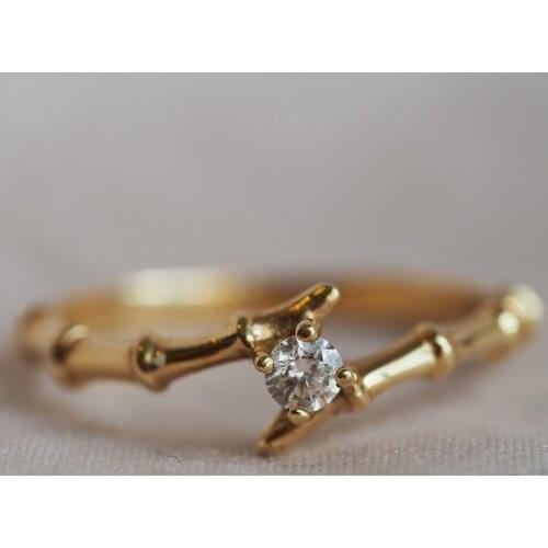 MENGYI New Creative Personality Bamboo Golden Ring Womens Simple Geometry 9 2 5 Ring Outer Banks Party Jewelry Wedding Bague