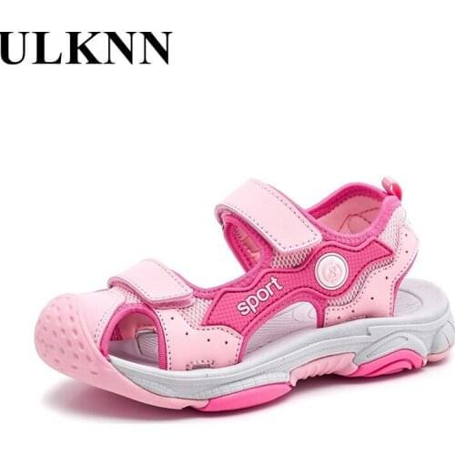 ULKNN Girls Fashion Sandals Summer Shoes For Children New Kids Casual Sandal Boy Footwear Comfortable Solid Shoes Non-slip 2021