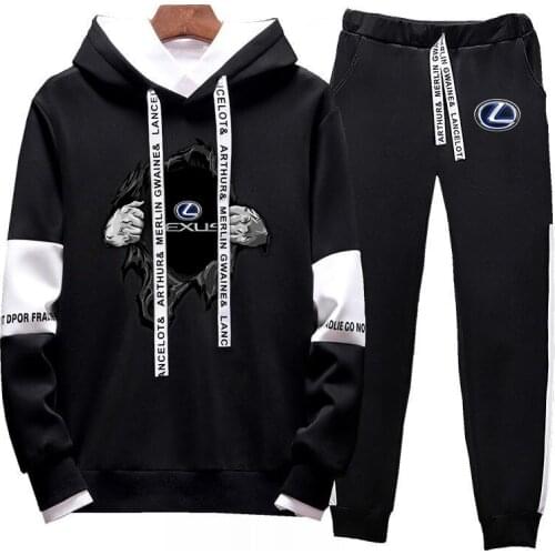 2021 Men Sportswear New Lexus Spring Autumn Tracksuit 2 Piece Sets Sports Suit Jacket+Pant Sweatsuit Male Fashion Print Clothing