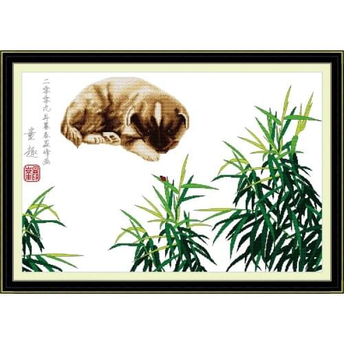 Childlike cross stitch kit cartoon canvas stitching embroidery DIY handmade needlework