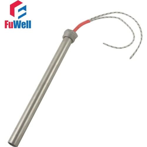 304 Stainless Steel Threaded Single End Heating Tube Cartridge Heater 16x350mm 2500W 220V/110V/380V DN20 (25mm)