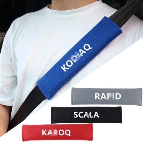 2Pcs For CITIGO For Skoda KAROQ KODIAQ RAPID SCALA Car Safety Belt Cover Seat Belt Pad Seat Belt Shoulder seatbelt cover