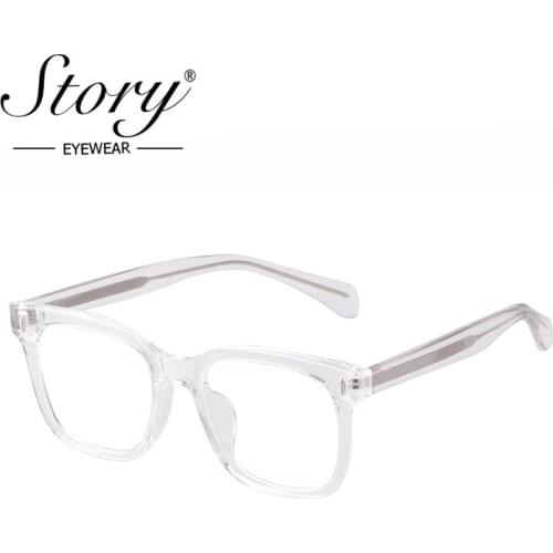 STORY Classic Rivet Square Block-blue Light Glasses Men Women Metal Inner Leg Optical Glasses TR Anti Blue Light Eyewear PS8955M