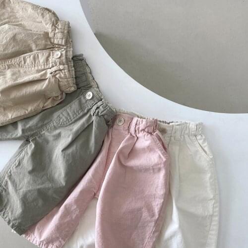 Autumn trousers boys and girl sversion simple fashion contrast retro Wide span casual pants