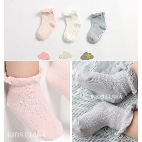 0-1 years Princess socks are light and breathable children fishnet summer thin cotton socks lace socks solid color girls w134