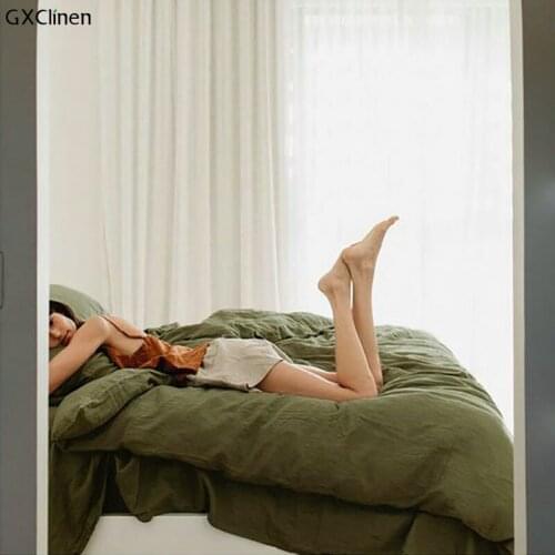 American Size Washed Linen Duvet Cover With Zipper Closure 100% Linen Quilt Cover Reversible Comforter Cover For All Seasons