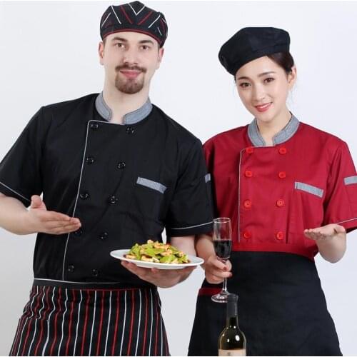Chefs Work Clothing Mens Short Sleeve Hotel Breathable Uniform Western Restaurant High Quality Cotton Workwear Free Shipping