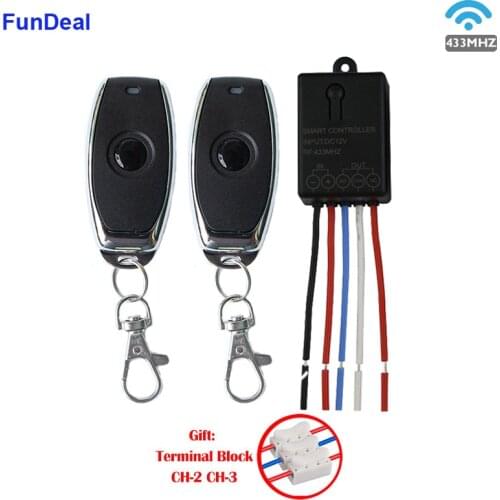 DC 12V 10A 1CH Relay Wireless RF Remote Control Switch 433 MHz Universal Transmitter And Receiver Module,For LED Light Strip DIY