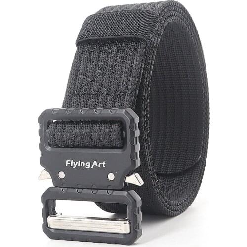 New Mens Tactical Belt Outdoor Military Training Quick Release Waist Strap Tought Buckle Army Fans Breathable Nylon Cinto 3.8cm
