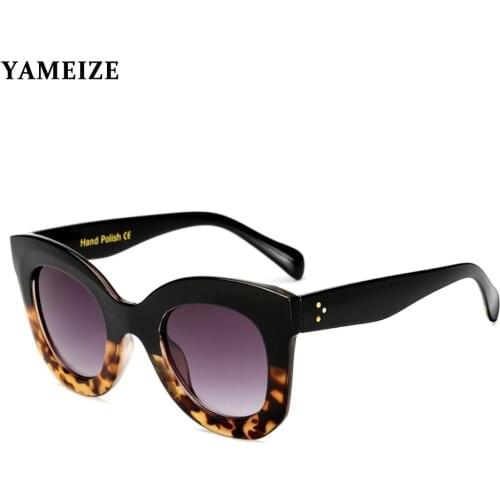 YAMEIZE Cat Eye Vintage Sunglasses Women Brand Designer Glasses Trend Fashion Leopard Sun Glasses Ladies Eyewears Lentes De Sol