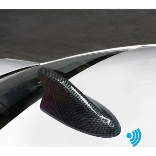 Universal Car Shark Fin Antenna Auto Radio Signal Aerials Roof Antennas Cable Waterproof with Adhesive Carbon Fiber Car Styling
