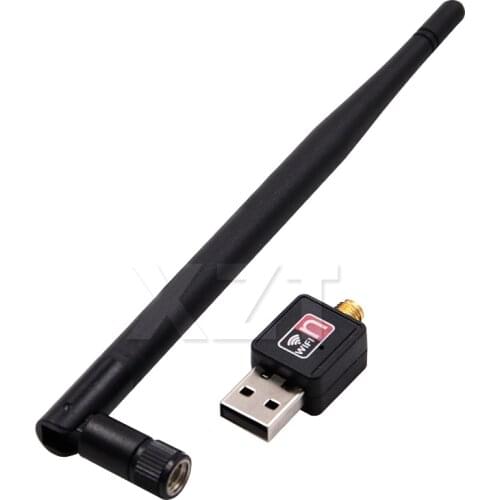 1pcs WiFi Adapter 5dB Antenna 150Mbps Lan Wireless Network Card Portable USB 7601 chip for Windows 7/8/XP/Vista