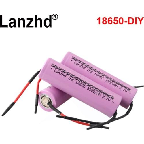10pcs 18650 batteries lithium Li ion 3.7v batteries 18650 33E 3300mAh VTC7 +DIY wire 100% Original brand