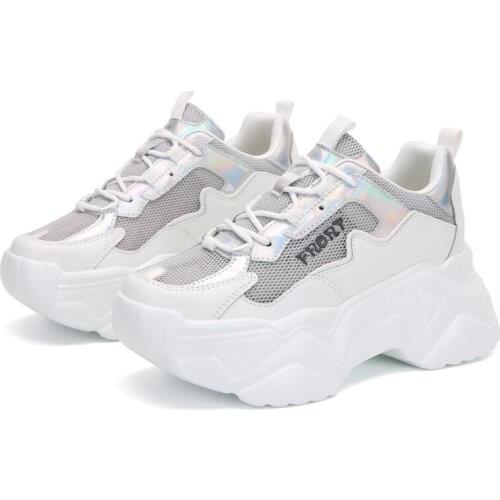 2021 Fashion Women Wedge Shoes For Women Ladies Walking Lace Up Casual Shoes Zapatos Mujer Sneaker Tenis Feminino Increasing 8cm