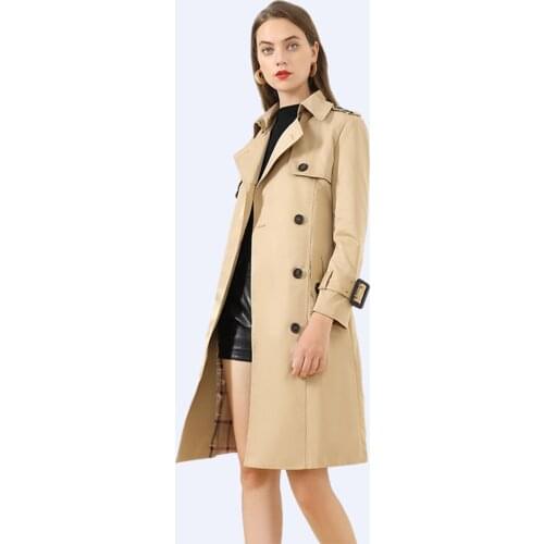 2021 New Spring Classic British Quality Windbreaker Skirt Long High End Slim Dress Windbreaker Casual Handsome