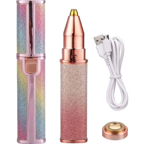 2in1 Mini Eyebrow Trimmer USB Charging Lady Shaver Pen Size Eyebrow Shaper Epilator Women Body Hair Remover Bikini Trimmer Razor