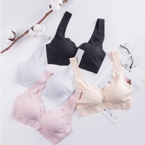 3D Sexy Lingerie Seamless Sport Bra Strapless Top Bra Push Up Bralette Brassiere Women Underwear Vest ice silk sleep top