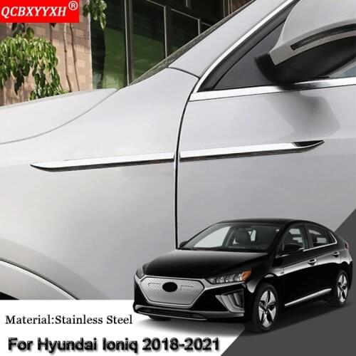 Car Styling Car Side Leaf Plate Decoration Sequins Leaf Board Side Label Stickers Auto Accessories For Hyundai Ioniq 2018-2021
