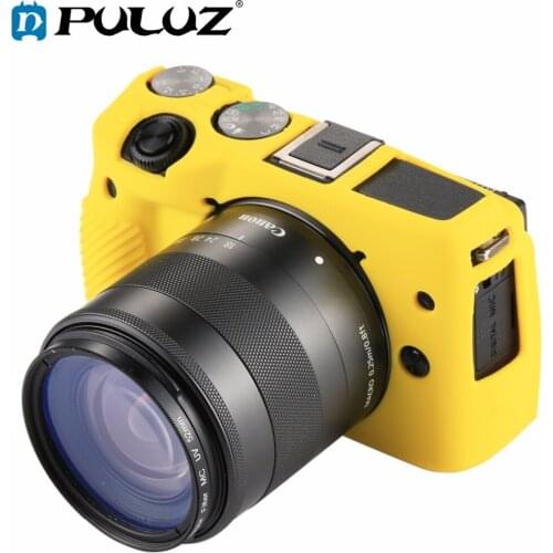 PULUZ Cover Case For Canon EOS M3 Soft Silicone Rubber Camera Protective Body Cover Case Skin Camouflage Yellow Camera bag