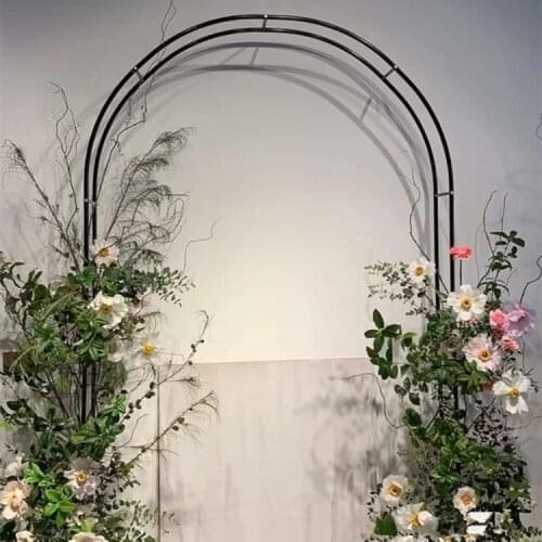 Double pole arch iron frame wedding arch semicircular metal arch balloon decorative props background frame