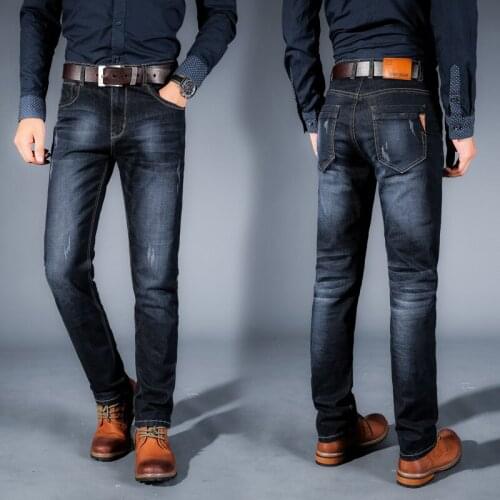 Jeans for Men 2018 four seasons blue Straight Slim Fit Denim Pants High Stretch Casual Male Trousers Man Homme Big Size 28-40