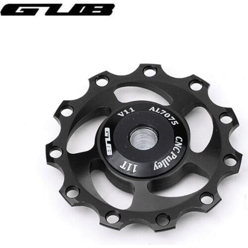 GUB V11 Bicycle Rear Guider Wheel 11T Bike Rear Derailleur Pulley Aluminum Alloy Steel Bearings Black Red Cycling Accessories