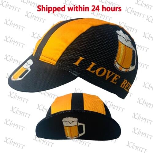 Classic I Iove Beer Polyester Cycling Caps Spring Summer Yellow Black Breathable For Bicycle Men Women Wear Bandana