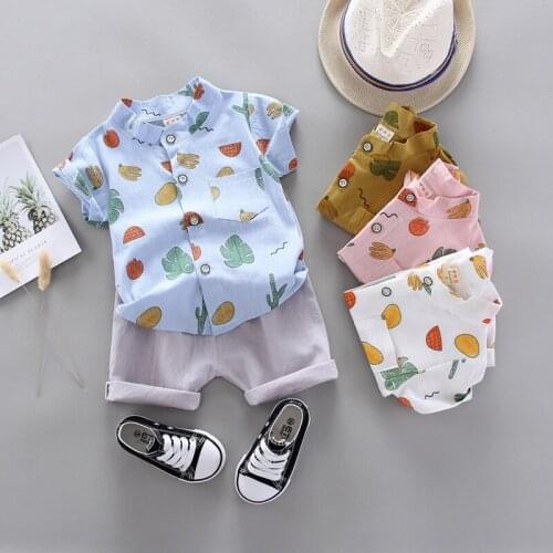 2pcs Baby Boy Clothing Set Summer Kids Clothes Sets Printed T-shirt Shorts Suit Clothes Newborn Sport suits Baby Boy Clothes