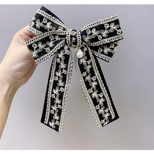 Lace hair ribbon hair clip Cute sweet hair barrettes for womens hair accessories hair tie black bandana on the head 2020 clips
