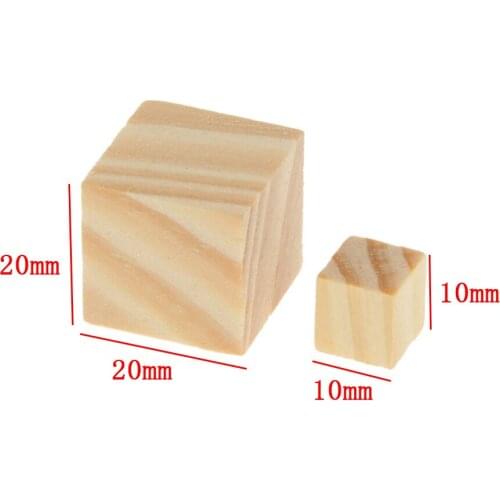 50x Wooden Craft Cubes Unfinished Natural Wood Craft Stacking Cubes Blocks 1x1x1 Square