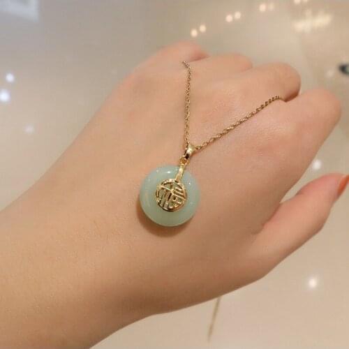 Lab Jade Pendant Real 14k Gold Jewelry Gold Charms for Women Wedding Engagement Jewelry Gorgeous Promise Gifts for Women 14 K