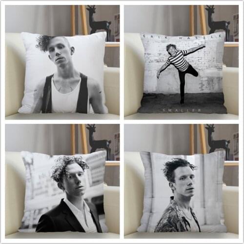 Musife Custom Erik Hassle Pillowcase Home Decoration 45*45cm Zipper Square Pillowcase Throw Pillow Cover Drop Shipping