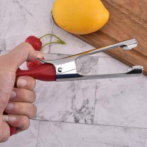 1Pcs Stainless Steel/Plastic Multifunction Fruit Pitter Core Remover Vegetable Masher Red Portable Kitchen Accessories