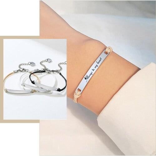 Trendy Personalized Sisters and Best Friends Bracelets for Women Stainless Steel with Heart Charm BFF Gifts Jewelry Adjustable