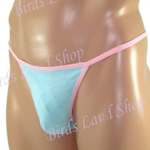 Mens String Thong Cheeky Fine Soft Cotton Colors Sexy Underwear G797C