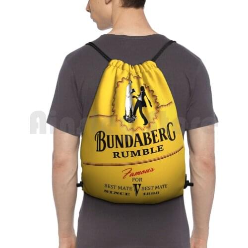 Bundaberg Rumble Backpack Drawstring Bags Gym Bag Waterproof Drunk Australia Rum Spirit Aussie Bundaberg Funny Drinking
