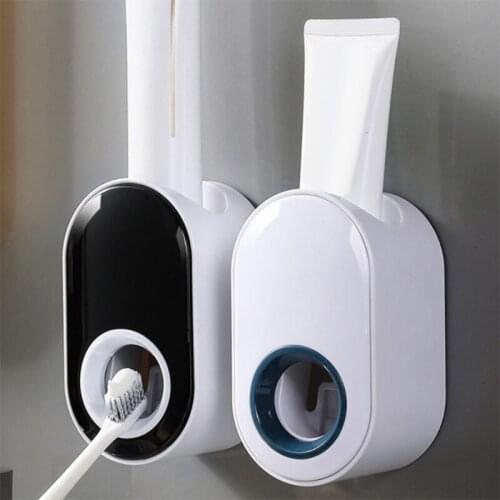 Wall Mount Automatic Toothpaste Dispenser Toothpaste Squeezer Dispenser Toothbrush Holder Bathroom Accessories
