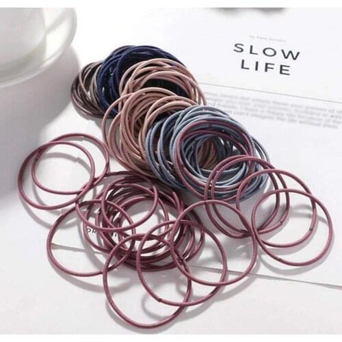 NEW 100PCS/Lot Elastic Hair Bands thin Seamless rubber band Hair Accessories For Women Children Gril Ponytail Holder
