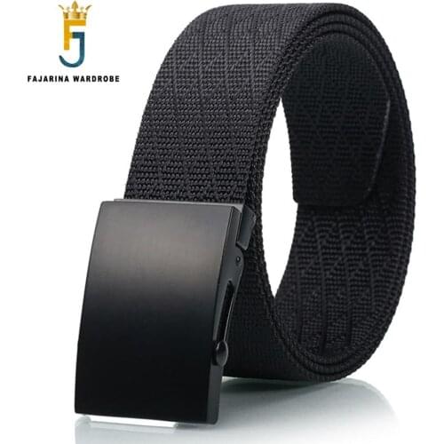 FAJARINA New Novelty Unisex Quality Patchwork Nylon Automatic Style Straped Female Male Belts for Women 38mm Width 2019 CBFJ0036