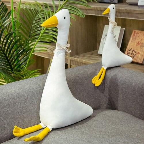 Hot White Goose Plush Toy Cute Sleeping Pillow Kawaii Stuffed Doll ChildrenS Room Decoration Funny Sweet Gift For Friends Kids