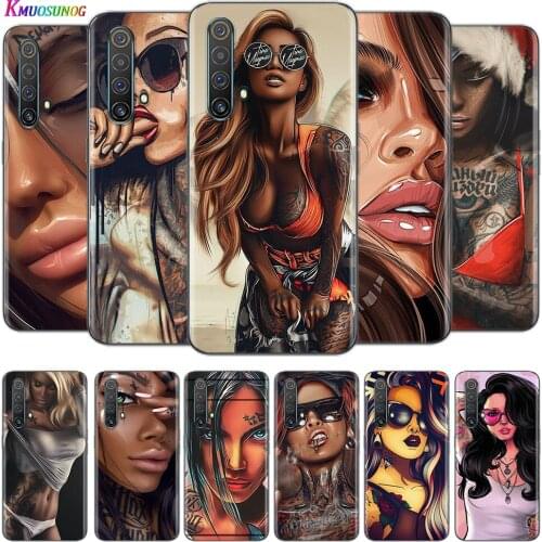 Transparent Cover Sexy Sleeve Tattoo Girl For OPPO AX7 A1K A93 A92 A73 A72 A53S A52 A32 A31 A9 A11 A7 A5 2020 Phone Case