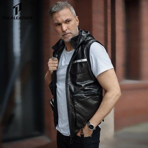 Stylish Genuine Leather Multi-Pocket Vest