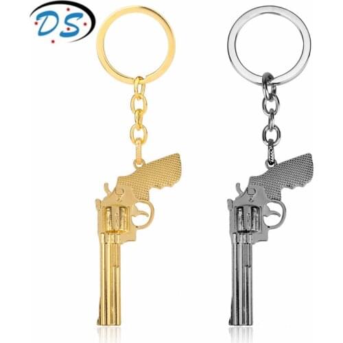 Hip Hop Jewelry Gun Pendant Keychain Key Ring Fashion Jewelry Key Chain Accessories Car Key Bag chaveiros