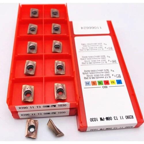 10PCS hard alloy R390 11T308 PM 1030 indexable turning insert R390 metal cutting tool milling machine parts insert