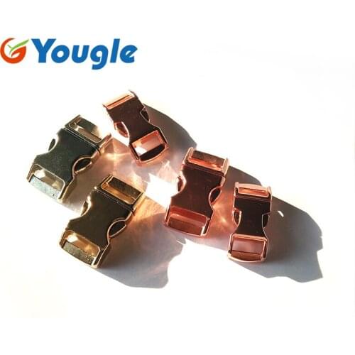 YOUGLE 5 Pcs/Lot Metal Curved 41mm 38mm Hanging Buckles Wedding Slot Quick Side Release Buckle Paracord Bracelet Dog Collar Bag